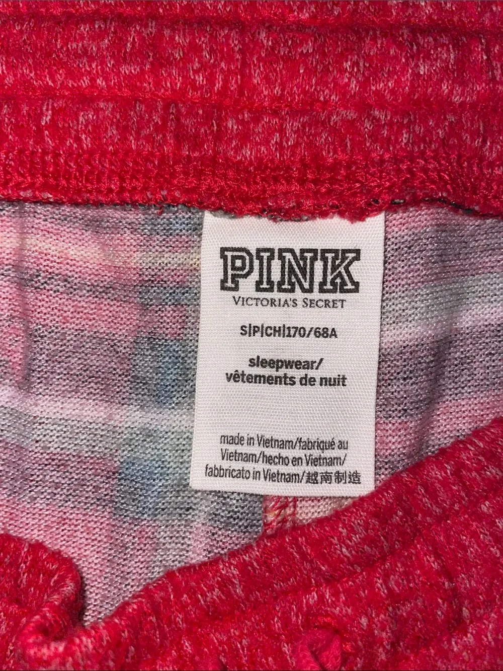 PINK Victoria's Secret Red Plaid Long-Sleeve Top & Shorts Pajama Set